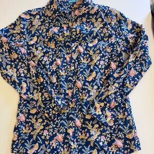 NWOT Floral Print Women's Blouse - Blue and Pink
